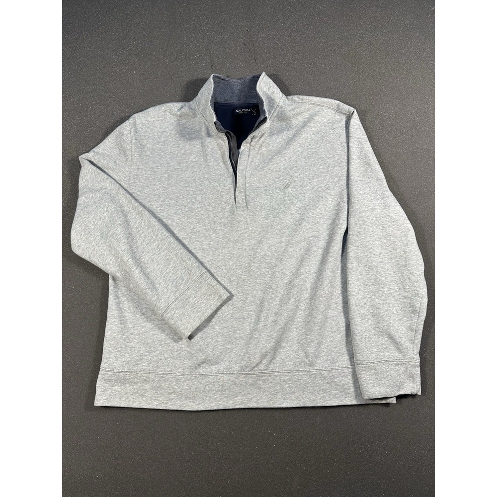 Men's Nautica Quarter Zip Grey Pullover XL